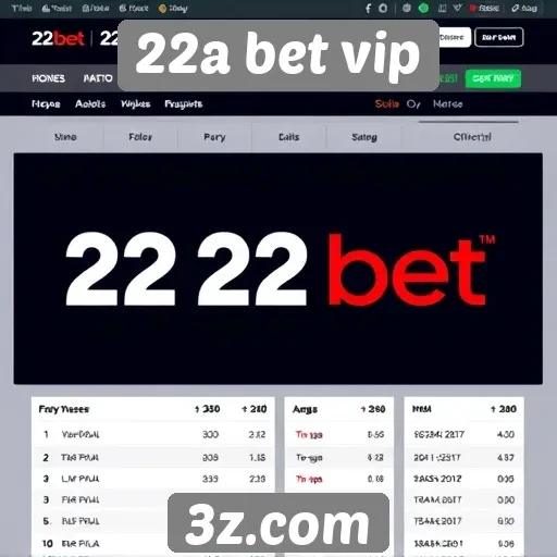 Plataforma 22a bet vip promove apostas esportivas